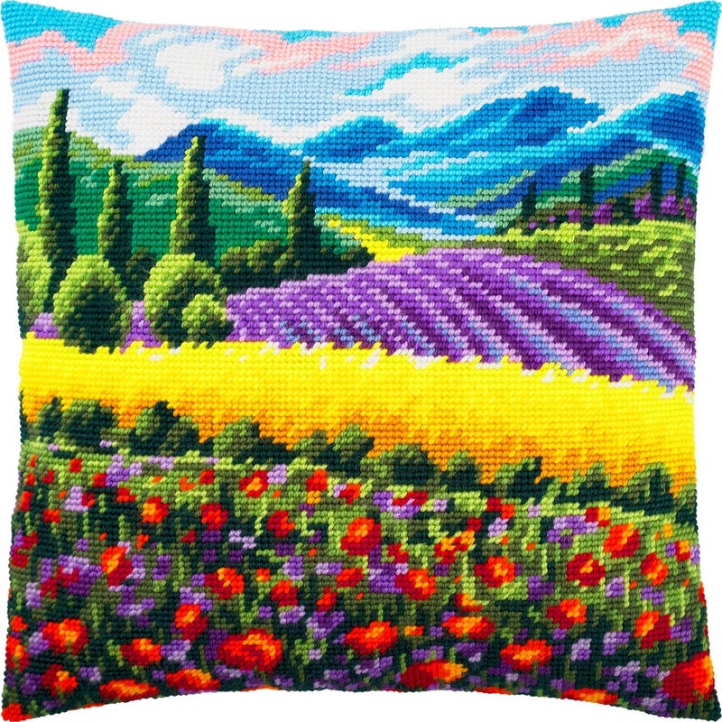 Brvsk Provence. Needlepoint Kit. Throw Pillow 16Ã—16 Inches. Printed Tapestry Canvas, European Quality - Image 1